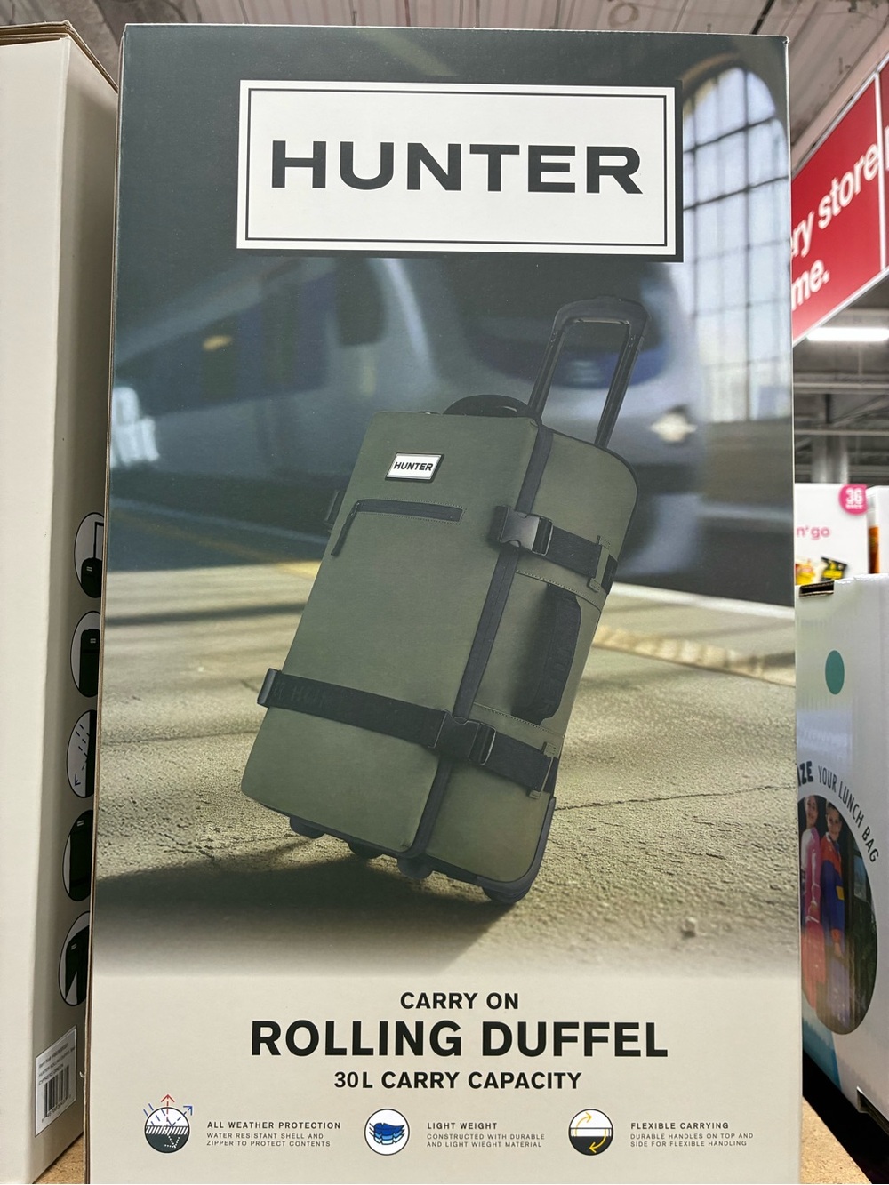 Hunter Olive Duffel Rolling Carry-On